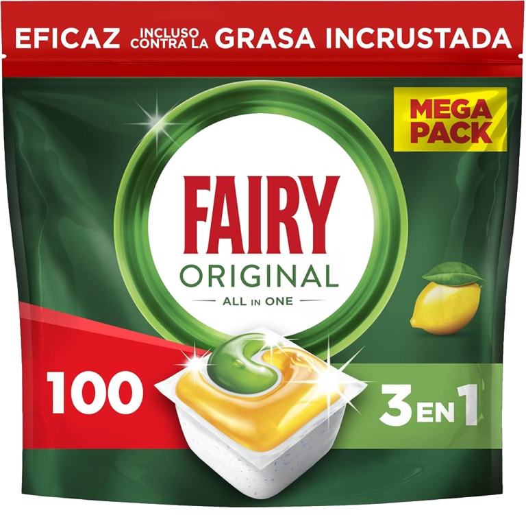 FAIRY LAVAVAJILLAS ALL IN 1 LIMÓN 100 CÁPSULAS