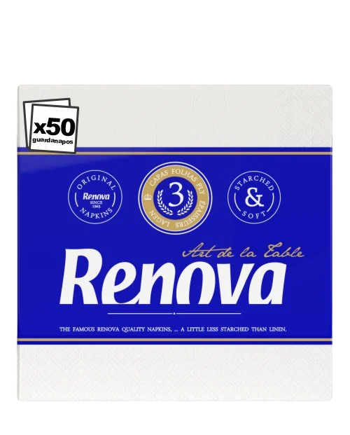 RENOVA SERVILLETA 33X33 3 CAPAS 50UDS