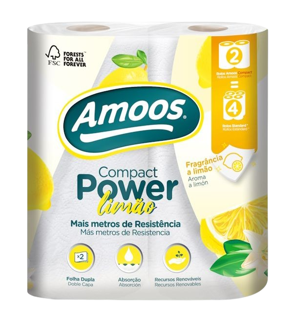 AMOOS PAPEL COCINA LIMÓN 2 CAPAS 2 ROLLOS