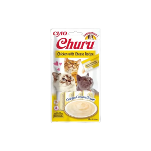 CHURU SNACK GATOS POLLO Y QUESO 4X14G