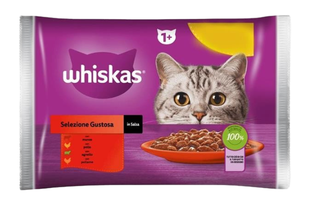 WHISKAS SELECCIÓN CARNE ADULTO 4X85G