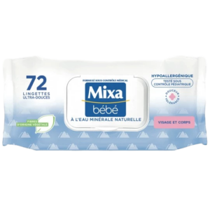 MIXA BEBE LINGETTES À L'EAU MINÉRALE 72U