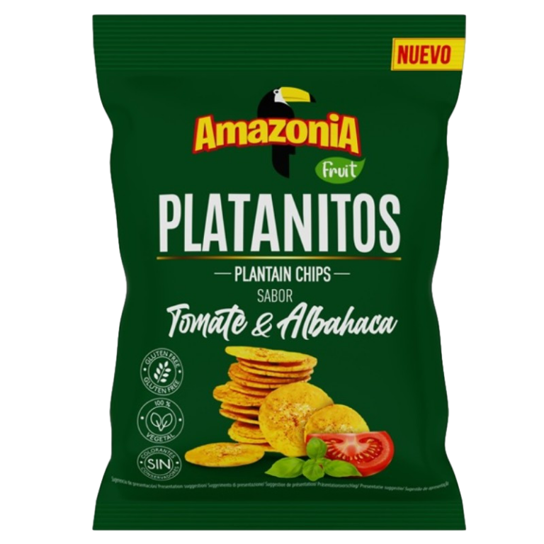 AMAZONIA PLATANITOS TOMATE MANJERICÃO - LIMA LIMÃO 75G