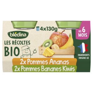 BLEDINA POT ANANAS POMME BANANE KIWI 4X130G