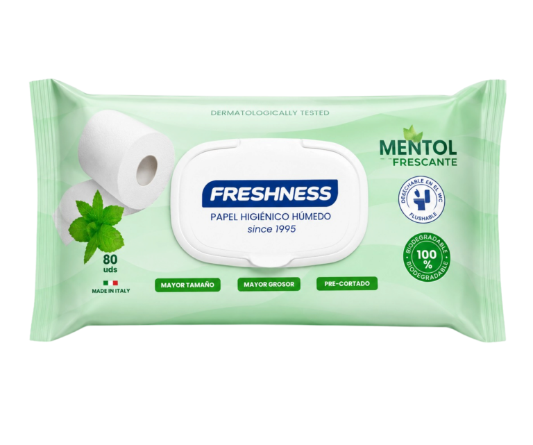 FRESHNESS PAPEL HIGIÉNICO HÚMIDO MENTOL 80UN