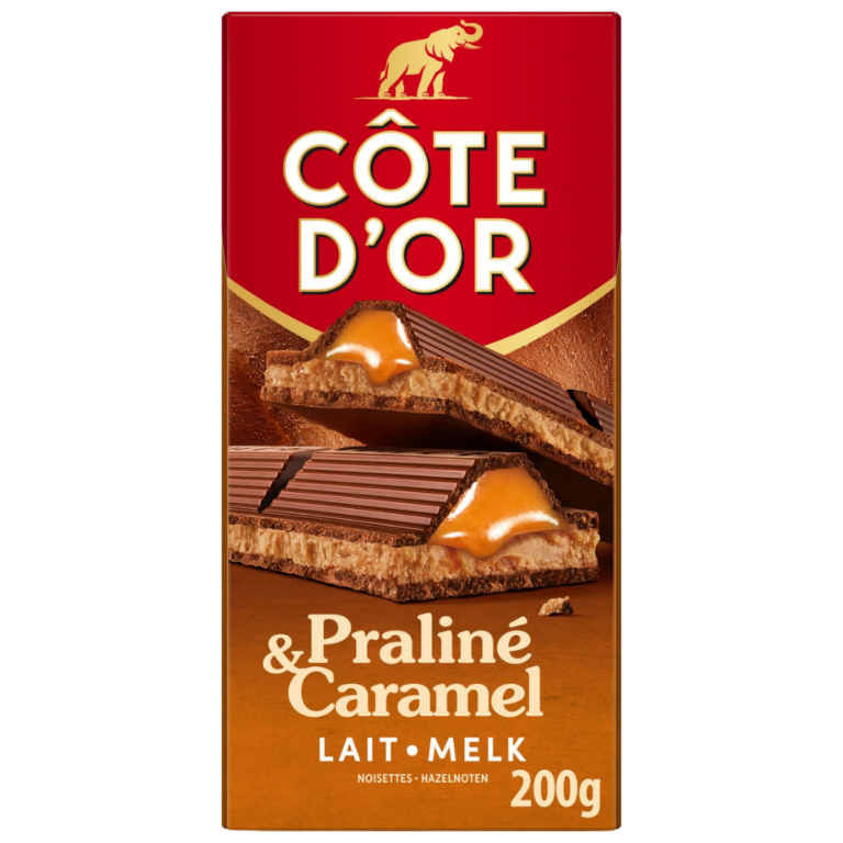 COTE D'OR CHOCOLAT LAIT PRALINÉ CARAMEL 200G