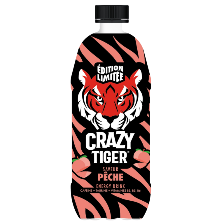 CRAZY TIGER BOISSON ÉNERGÉTIQUE PÊCHE 35CL