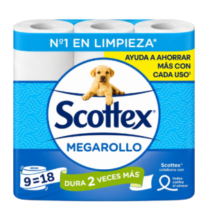 SCOTTEX PAPEL MEGAROLLO 2 CAPAS 9 ROLLOS